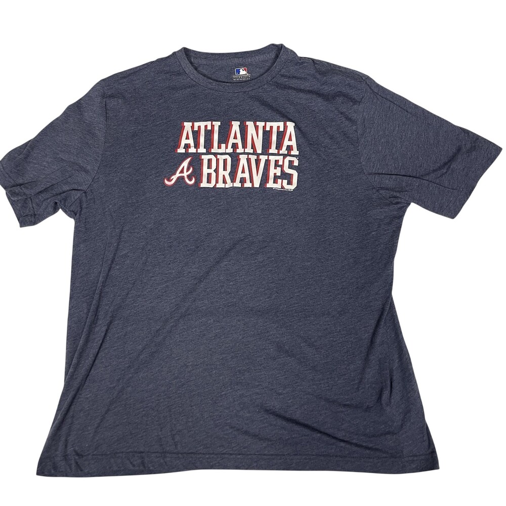 Atlanta Braves Shirt Mens 2XL Blue MLB Baseball Graphic Tee Genuine Merchandise